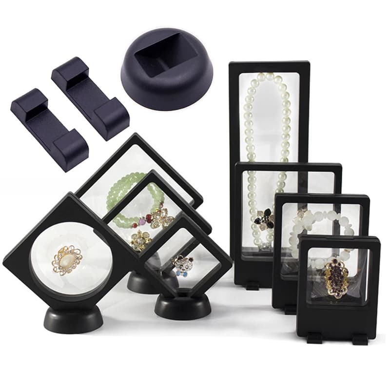 10PCS 20PCS Plastic Jewelry Display Box Stand Racks Round Square Base for Transparent Case Support Bracket
