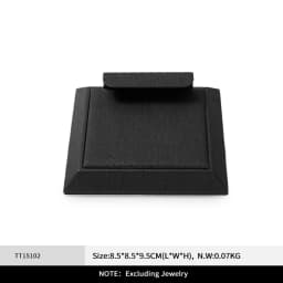 Oirlv Black Leather Jewelry Display Set Shop Cabinet Display Prop for Necklace Display Bust Ring Earrings Bangle Decoration Rack
