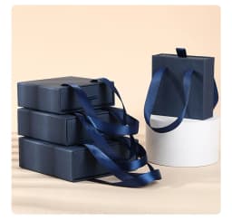 10pcs Paper Jewelry Box Bracelet Necklace Ring Earring Box Ribbon Handle Kraft Wedding Gifts Packaging Box Jewelry Accessories