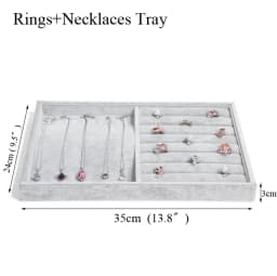 Fashion Ice Grey Velvet Jewelry Tray Jewelllery Storage Box Watch Holder Necklace Ring Earrings Pendant Display Organizer Series