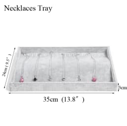 Fashion Ice Grey Velvet Jewelry Tray Jewelllery Storage Box Watch Holder Necklace Ring Earrings Pendant Display Organizer Series