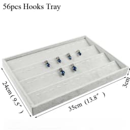 Fashion Ice Grey Velvet Jewelry Tray Jewelllery Storage Box Watch Holder Necklace Ring Earrings Pendant Display Organizer Series