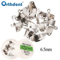50/100Pcs Dental Matrix Bands Sectional Contoured Metal Matrices Refill Forming 3.5/4.5/5.5/6.5mm Dentistry Orthodontic Material