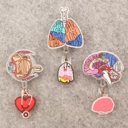 People Brain Eyes Lungs Style Rotate Badge Reel Nurse Workers Enfermera ID Holder Retractable Card Holder Accessory