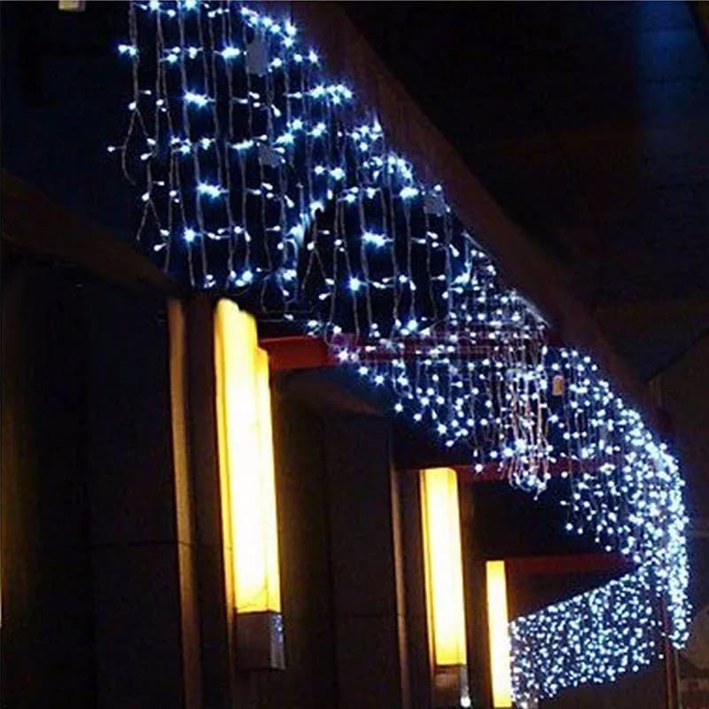 5M Christmas LED Curtain Icicle String Light Droop 0.4-0.6m LED Party Garden Stage Outdoor Waterproof Decorative Fairy Light