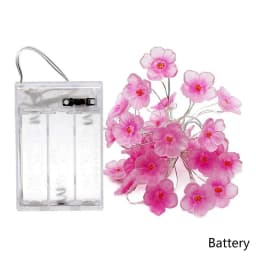 Cherry Blossom Flower Garland Lamp Battery/USB Operated LED String Fairy Lights Crystal Flowers Indoor Wedding Christmas Decors