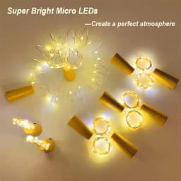 20 LED 10 Packs Wine Bottle Lights Copper Wire Fairy String Light Warm White Bottle Stopper Atmosphere Lamp for Xmas Holiday