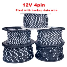 12V 4pin WS2815 Seed Pixel Light 4 Wires with Backup Data Wire Individually Addressable RGB Dreamcolor Christmas Fairy Lights
