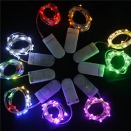 9 Color Copper Wire Fairy Garland Lamp 2M 20 LED String Lights Christmas Wedding Home Party Decoration Powered By CR2032 Battery