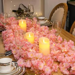 2M 20LEDs Cherry Blossom Fairy String Battery Light Garland Artificial Flower Vines Lights for Wedding Party Holiday Decoration
