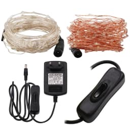 10M/20M/30M LED String Fairy Lights Plug-in Wedding Party Christmas Decor DC 12V 2A Power Adapter UK/EU/US/AU On/Off Switch