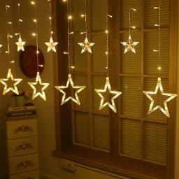 3.5M 138LED Icicle Star String Lights Fairy Lantern Curtain Christmas Lights Garland For Wedding Home Birthday Party Decoration