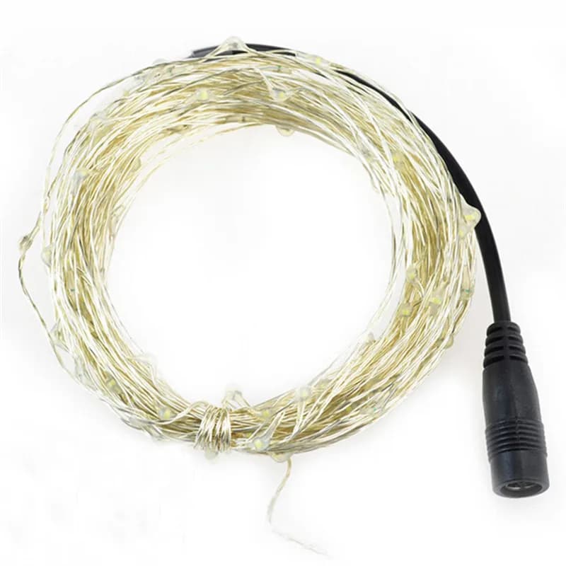 12V 10M 20M 30M 50M Holiday LED String Light Copper Wire Starry Rope Waterproof Flexible Fairy Lights Party Garde+Power Adapter