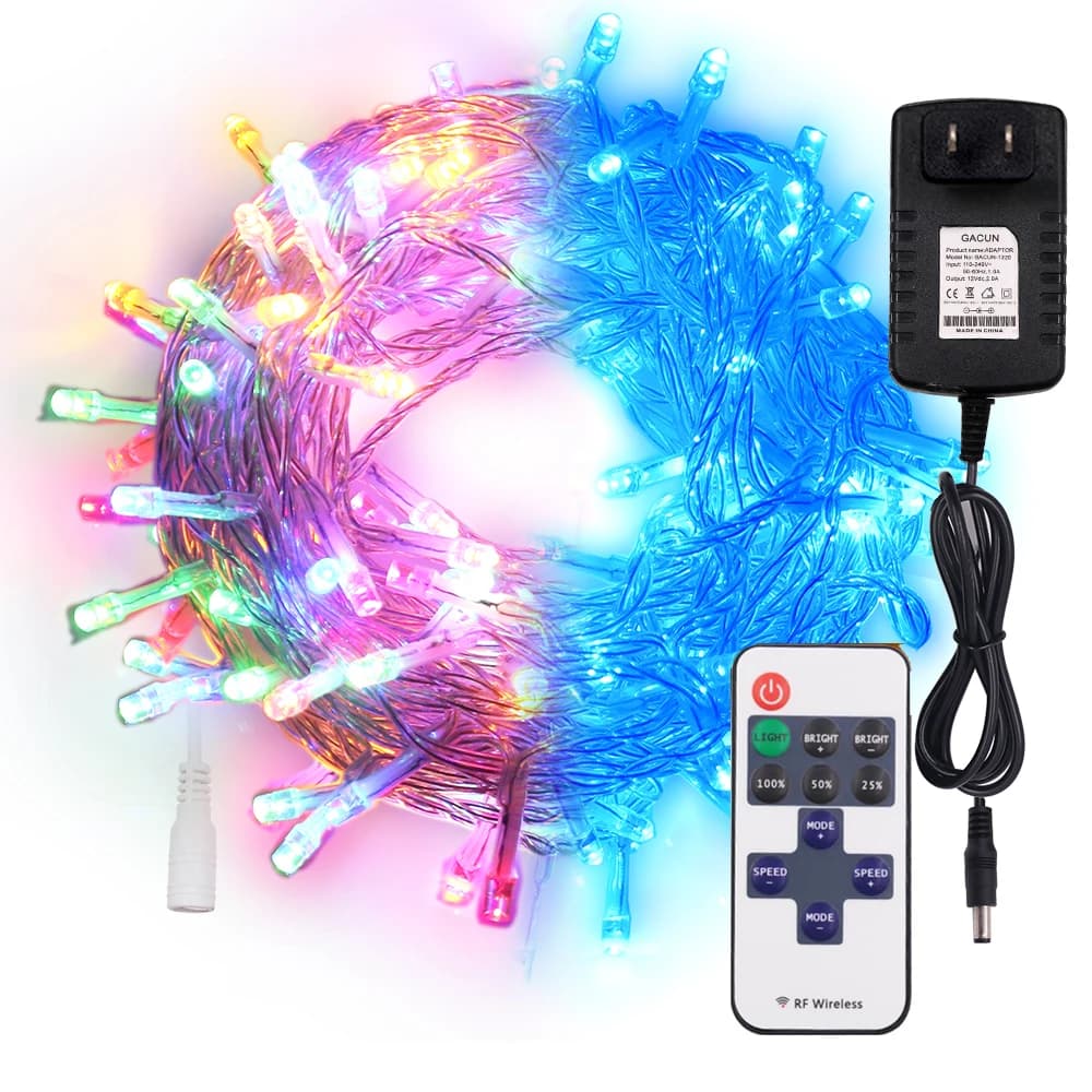 10/20/30/50M Christmas Lights Strip DC 12V Fairy Light Waterproof Silver Wire Xmas Lamp Wedding Decor Christmas Tree Ornament