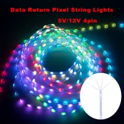 5V 12V 4pin Data Return WS2811 WS2812 LED Seed Pixel String Lights Full Color Individually Addressable RGB for DIY Curtain Light