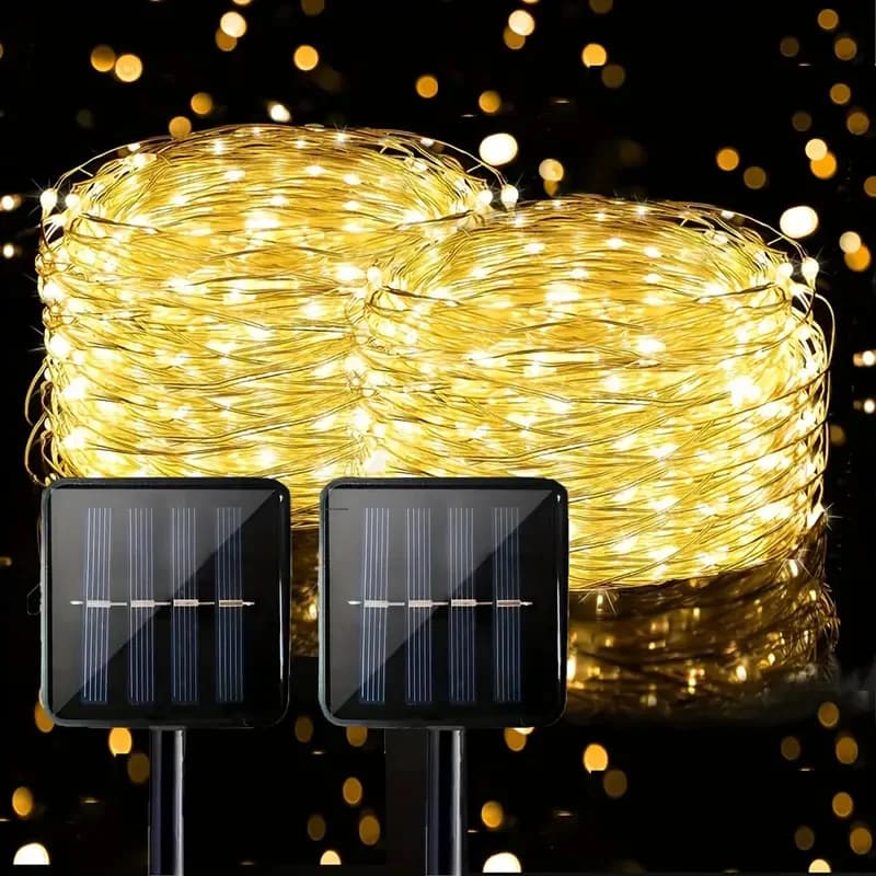 Solar LED Copper String Light 8 Modes Fairy Outdoor Holiday Garland Decoration Garden 30M/20M/10M/5M/2M Party Lights