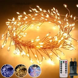 Cluster Garland Fairy Lights Copper Wire Remote Control LED String Lights Wedding Party Christmas Room Decorations