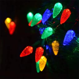 PAMNNY C6 Christmas Lights Outdoor 50/100 LED Strawberry Fairy String Lights for Xmas Tree Garden Party Wedding New Year Decor