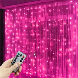 Valentine's Day Decor Pink Curtain Lights Garland USB Power Fairy Lights Festoon with Remote New Year Garland Led Lights