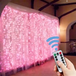Valentine's Day Decor Pink Curtain Lights Garland USB Power Fairy Lights Festoon with Remote New Year Garland Led Lights
