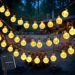 Outdoor Solar Crystal Globe Lights 8 Modes Xmas Waterproof Crystal Balls Lamp for Patio Wedding Halloween Christmas Tree Decor