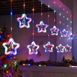 Christmas LED Strip Lights Room Garland LED Curtain Lamp USB Plug Christmas Decorations Lights for Bedroom Living Room Window