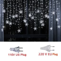 Christmas Led Snowflake Icicle Lights Outdoor Garden Garland Fairy String Lights Home Party Decorations 2026 New Year