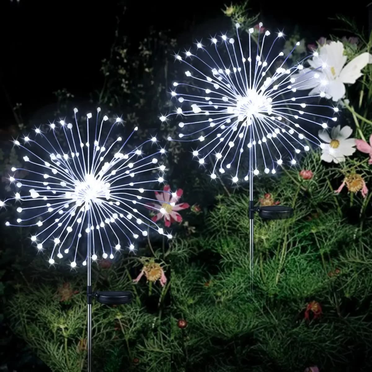 LED Solar Powered Firework Lights Garland Outdoor Waterproof Garland Christmas Ornaments Garden Party Xmas New Year's Decor