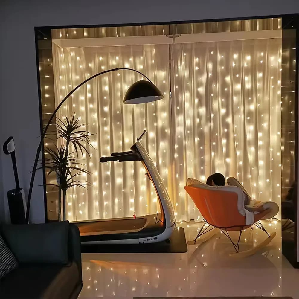USB Remote LED Curtain Lights 8 Modes for Wedding Garden Party Bedroom Wall Window Home Decor Eid Decor LED Garland Lamp