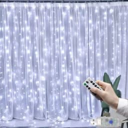 USB Powered Christmas Fairy Curtain Lights with Remote 8 Modes for Holiday Bedroom Wedding Xmas Tree and Window Decorations