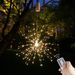 150/200 LED String Fairy Lights Hanging Starburst Lamp DIY Firework Christmas Garland Festival Decoration Remote Twinkle Lights