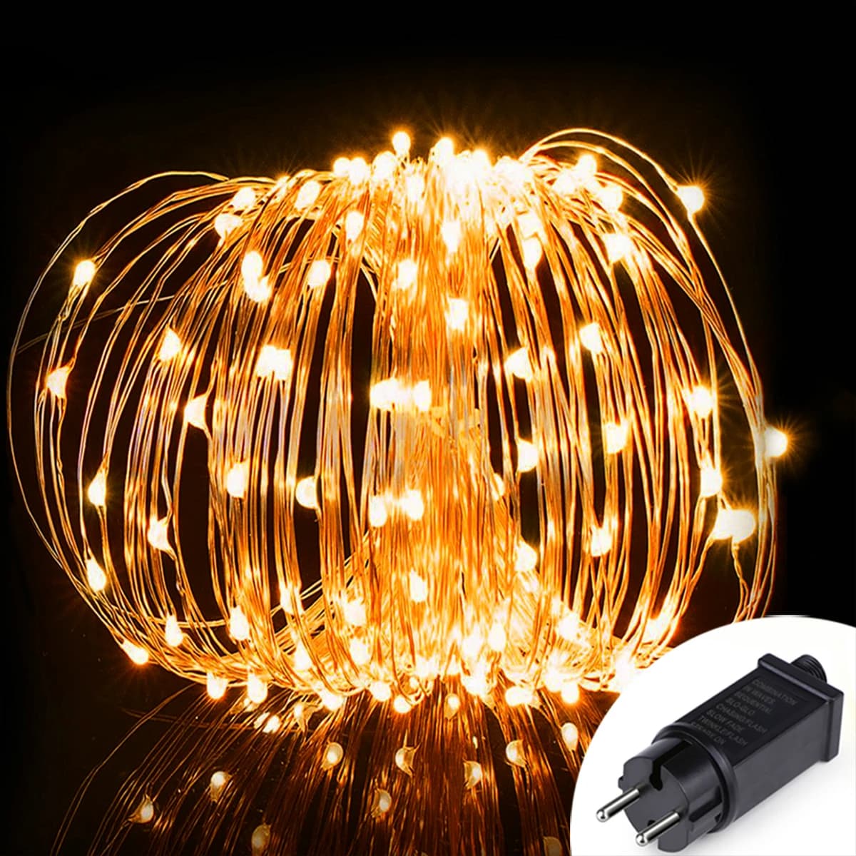 100m-10m LED Fairy Lights Christmas Party Decor Waterproof Outdoor Indoor Copper String Lights for Bedroom Balcony Window