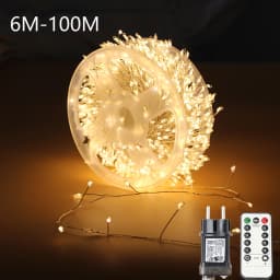 50M 100M LED Cluster String Lights Christmas Firecracker Fairy Lights Garland For New Year Wedding Party Christmas Tree Decor