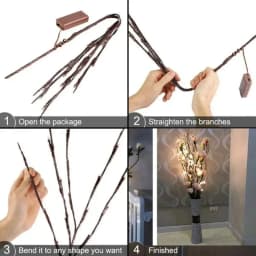 LED White Birch Branch Christmas Tree Branch Fairy Garland Light Party Wedding Decoration Dinner Table Lamp Fairy Light String