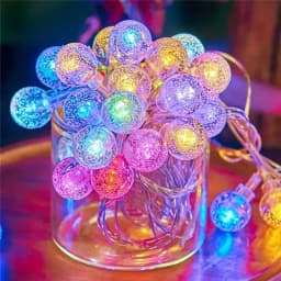 LED Bubble Ball String Lights USB/Battery Operated Indoor Fairy Light for Wedding Holidays New Year 2026 Decorations10/20/40LED