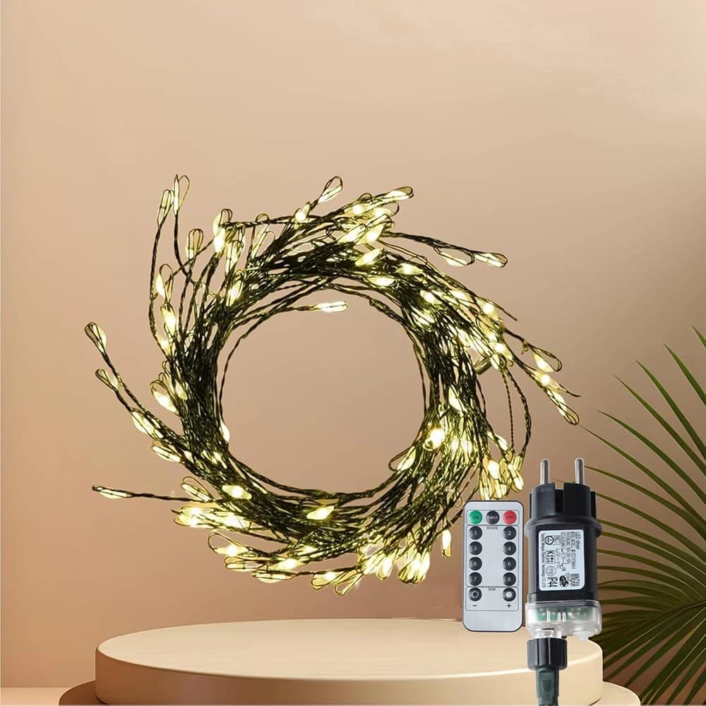 LED String Fairy Lights Green Wire Outdoor Cluster Christmas Tree Lights Garland For New Year Street Home Party Wedding Decor