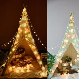 20LED Cotton Balls String Lights Garland Fairy Street Lights Christmas Decorations for Home Outdoor Wedding Garden Patio Lights