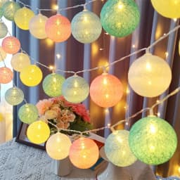 20LED Cotton Balls String Lights Garland Fairy Street Lights Christmas Decorations for Home Outdoor Wedding Garden Patio Lights