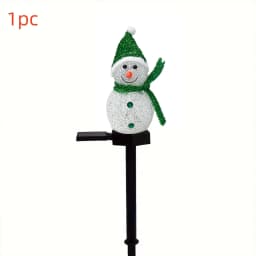 1pc Christmas Snowman Pathway Lights Solar Outdoor Snowman Stakes Lights For Home Patio Yard Garden Park Porch Street Xmas Decor