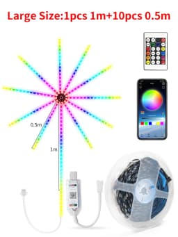 Bluetooth APP Control 5V USB LED Fireworks Light Garland RGBIC String Lights Music Sync Bedroom Wedding Party Christmas Decor