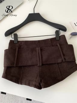 SINGREINY American Retro Corduroy Shorts Women Button Sashes Design Autumn Low Waist Sensual Streetwear Hot Girl Mini Shorts