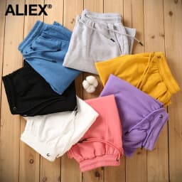 100% Cotton Women's Shorts Hot Pants,Sports Shorts Plain Bottoms,Knee-length Casual High Waisted,Korean Style Women Loose Short