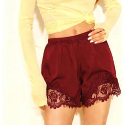 Satin Silk Boxers Shorts for Women y2k Coquette Lace Trim Micro Mini Shorts Knickers Low Rise Loungewear Slip Shorts Bottoms