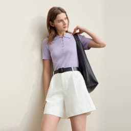 Amii Women's Shorts 2026 Autumn New Versatile Commuter Cotton Shorts Jacquard Casual Basic Women's Loose Wide-leg Pants 12641111