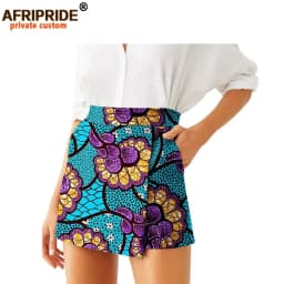 2026 Summer Women Shorts Skirts Fashion Loose High Waist Shorts Ankara Casual Short Culotte African Print Clothes Wax A2021007