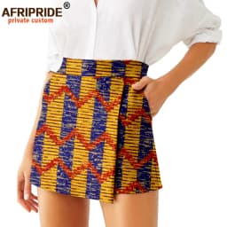 2026 Summer Women Shorts Skirts Fashion Loose High Waist Shorts Ankara Casual Short Culotte African Print Clothes Wax A2021007