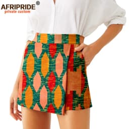 2026 Summer Women Shorts Skirts Fashion Loose High Waist Shorts Ankara Casual Short Culotte African Print Clothes Wax A2021007
