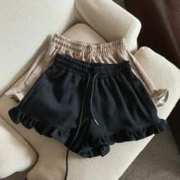 Extra size spice girls wooden ear edge sweet spicy shorts female summer fat sister everything temperament ballet style pants