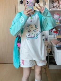 HOUZHOU Kawaii Japanese Style Beige Shorts Sweet Cute Cartoon Embroidery Wide Leg Pants Soft Girls Korean Style Oversize Sports