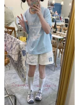HOUZHOU Kawaii Japanese Style Beige Shorts Sweet Cute Cartoon Embroidery Wide Leg Pants Soft Girls Korean Style Oversize Sports
